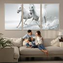 Large Wall Art Canvas Print – Beautiful Running White Horses by MyGreatCanvas | Canvas Wall Art Prints | Photo Prints & Wall Decor