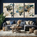 Framed Vintage World Map Wall Art – Abstract Map Canvas by MyGreatCanvas | Canvas Wall Art Prints | Photo Prints & Wall Decor
