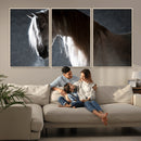 Large Wall Art Cream Colored Horse on Grey Background Canvas