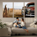 Old Rustic Classic Car Wall Art Canvas Print