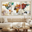 Watercolor World Map Canvas Print – Framed Wall Art for by MyGreatCanvas | Canvas Wall Art Prints | Photo Prints & Wall Decor