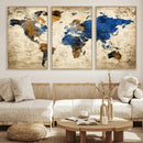 World Map Canvas Print – Detailed Map of the World Wall Art by MyGreatCanvas | Canvas Wall Art Prints | Photo Prints & Wall Decor