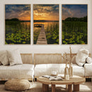 Lake and Flower Wall Art Canvas Print
