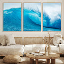 Big Ocean Surfing Wave Wall Art Canvas Print
