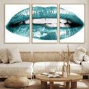 Blue Lips Wall Art Canvas Print