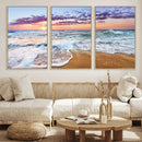 Coastal Sunset Art Beach Canvas Wall Art Print | Ocean Waves by MyGreatCanvas | Canvas Wall Art Prints | Photo Prints & Wall Decor