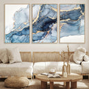 Abstract Art Print - Blue Abstract Canvas Wall Art Print
