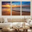 Sunset and Beach at Night Wall Art Canvas Print