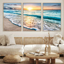 Sunset Beach Waves Canvas Wall Art – 5-Panel Ocean Sunset by MyGreatCanvas | Canvas Wall Art Prints | Photo Prints & Wall Decor