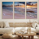 Sea Ocean Sunset Beach Wall Art Canvas Print