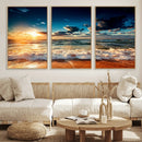Golden Hour Sunset Over Ocean Waves Wall Art Canvas Print | by MyGreatCanvas | Canvas Wall Art Prints | Photo Prints & Wall Decor