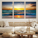 Vibrant Ocean Sunrise Over Golden Beach Waves, Giclee Canvas by MyGreatCanvas | Canvas Wall Art Prints | Photo Prints & Wall Decor