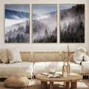 Beautiful Rising Fog in Winter Mountain Landscape- Framed