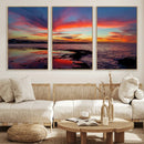 Glorious Sunset on The Beach Wall Art Canvas Print