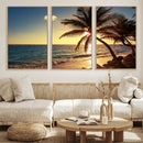 Sunset Palm Trees Wall Art Canvas Print