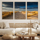 Ocean Beach Dark Clouds Wall Art Canvas Print