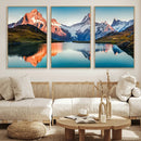 Landscape Mountain and Lake View Wall Art Canvas Print
