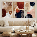 Boho Wall Art Canvas Print Set Mid-Century Prints Bohemian