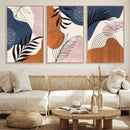 Boho Wall Art Canvas Print Set Mid-Century Prints Bohemian