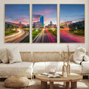 Dallas City Lights Large Wall Art Dallas Cityscape Canvas