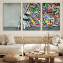 Banksy Colorful Street Graffiti Canvas Wall Art Print, by MyGreatCanvas | Canvas Wall Art Prints | Photo Prints & Wall Decor