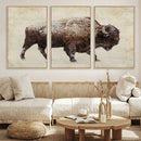 Buffalo Wall Art, Western Bison Canvas Print, Rustic Buffalo