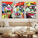 Picasso Style Art Abstract Canvas Wall Art Print , Colorful