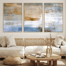 Blue Multi Panel Abstract Wall Art Canvas, Abstract Blue and