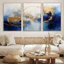 Navy Blue Abstract Wall Art Canvas Print