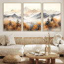 Abstract Mountain Wall Art | Misty Mountain Forest and