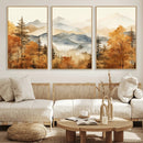 Golden Autumn Forest Wall Art Canvas | Mountain Landscape