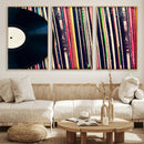Vinyl Record and Album Collection Canvas Wall Art - Retro