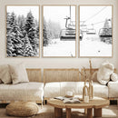 Ski Wall Art - Ski Lift Wall Art Canvas Print Snow Covered by MyGreatCanvas | Canvas Wall Art Prints | Photo Prints & Wall Decor
