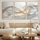 Abstract art Grey and Gold Lines Wall Art