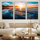 Sunset Beach Ocean Canvas Wall Art – Tranquil Ocean
