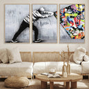 Banksy Art Behind the Curtain Street Wall Art Canvas Print |