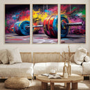 Abstract Graffiti Barbell Canvas Wall Art – Urban Fitness