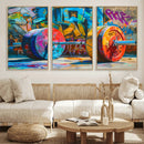 Fitness Gym Barbell Graffiti Wall Art Canvas Print