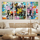 Life Beautiful Art Print - Banksy Graffiti Wall Art Canvas by MyGreatCanvas | Canvas Wall Art Prints | Photo Prints & Wall Decor