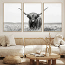 Highland Cow Canvas Wall Art – Majestic Beauty in Black and by MyGreatCanvas | Canvas Wall Art Prints | Photo Prints & Wall Decor