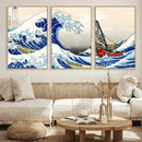Katsushika Hokusai Kanagawa Giant Wave Wall Art Canvas Print