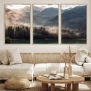 Foggy Mountain Canvas Print Forest Wall Art