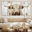 Rustic Longhorn Bull Wall Art Canvas Set – Western-Inspired by MyGreatCanvas | Canvas Wall Art Prints | Photo Prints & Wall Decor