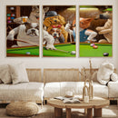 Dogs Playing Pool Canvas Wall Art Funny Gifts Dog Print