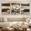 Abstract Lotus Flower Wall Art Canvas Print, Meditation Yoga