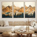 Rustic Wood Mountain Wall Art Print | Triptych Giclee Print by MyGreatCanvas | Canvas Wall Art Prints | Photo Prints & Wall Decor
