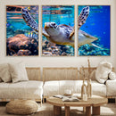 Underwater Sea Turtle Wall Art Canvas Print – Vibrant Ocean