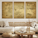Vintage Game of Thrones Map Wall Art | Westeros and Essos