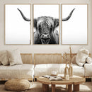 Highland Wall Art Canvas Print – Minimalist Black and White by MyGreatCanvas | Canvas Wall Art Prints | Photo Prints & Wall Decor