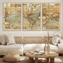 Push Pin World Map Canvas Print – Travel Tracker Wall Art
